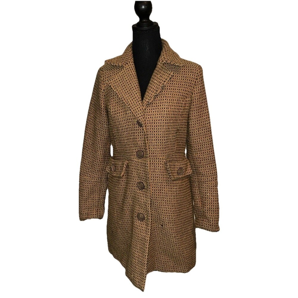 Merona Small Petite Long Sleeve Wool/Polyester Pea Coat Button Up Jacket (hole)